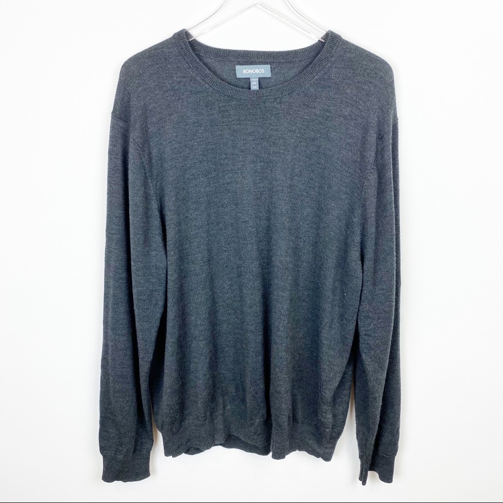 Bonobos | Charcoal Gray 100% Extra Fine Merino Wool Crew Neck Sweater